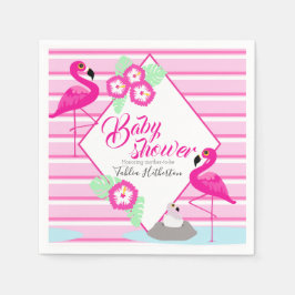 Flamingle Flamingo Baby Dusche rosa Grafik Serviette