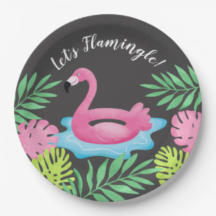 Flamingle Flamingo Tropical Paper Plate Pappteller