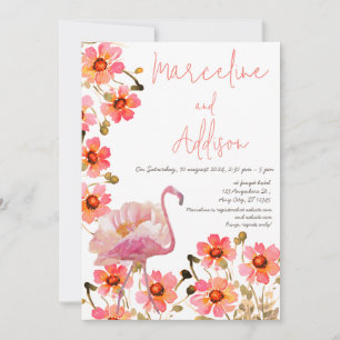 Flamingle Floral Wedding Einladung