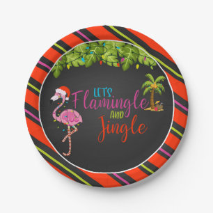 Flamingle & Jingle Christmas Party Paper Plate - B Pappteller