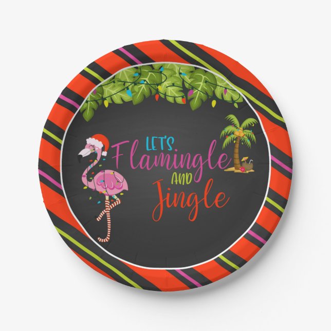 Flamingle & Jingle Christmas Party Paper Plate - B Pappteller (Vorderseite)