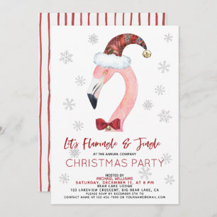 Flamingle & Jingle Santa Flamingo Christmas Party Einladung