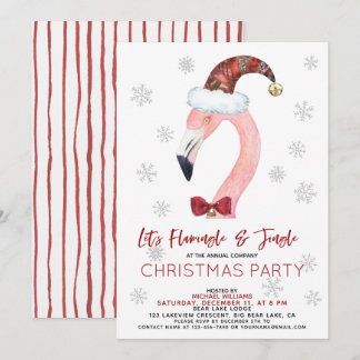 Flamingle & Jingle Santa Flamingo Christmas Party Einladung
