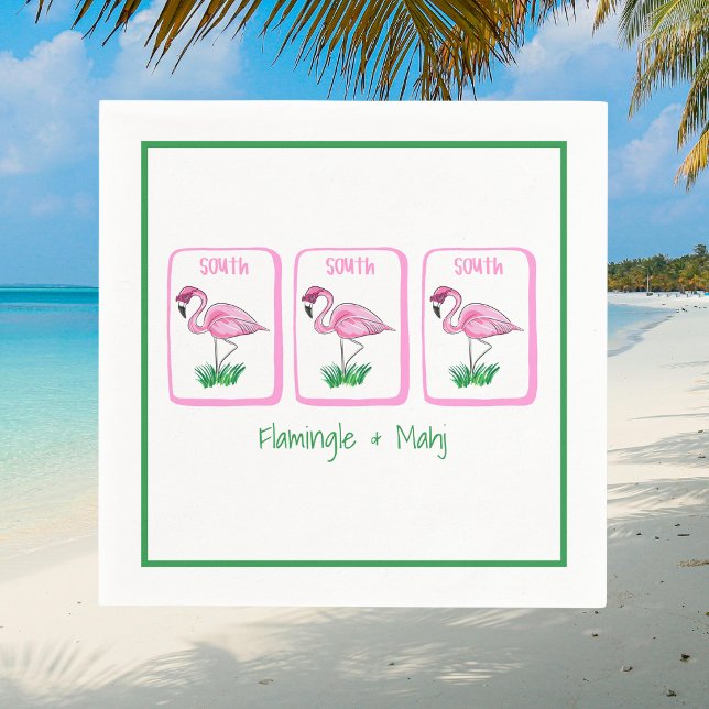 Flamingle & Mahj Rosa Flamingo Mahjong Serviette (Von Creator hochgeladen)
