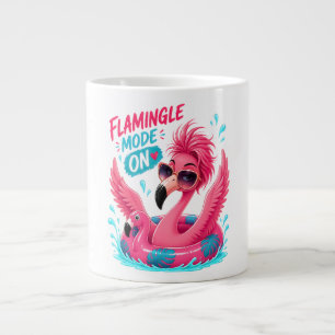 Flamingle-Modus ein Rosa Flamingo Pool Schwimmkörp Jumbo-Tasse