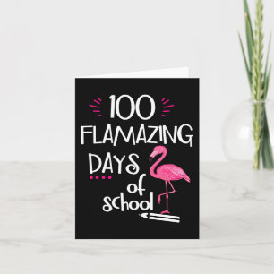 Flamingo 100 fantastische Tage der Schule 100. Tag Karte