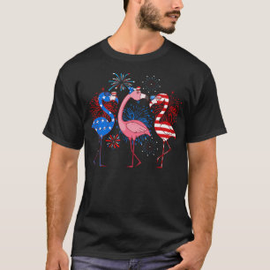 Flamingo 4. Juli American Flag Flamingo Indepe T-Shirt