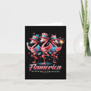 Flamingo 4. Juli Patriotic USA Unabhängigkeit Fl Karte