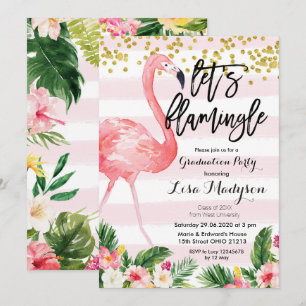 Flamingo-Abschluss-Party laden Karte Flamingle ein