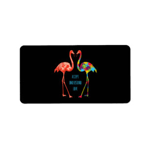 Flamingo Akzeptieren Sie Liebe Autism Flamingo Adressaufkleber