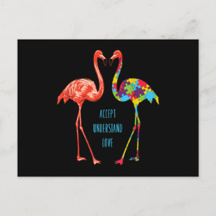 Flamingo Akzeptieren Sie Liebe Autism Flamingo Postkarte