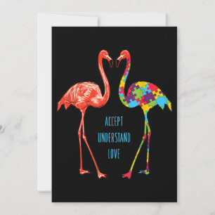 Flamingo   Akzeptieren Sie Liebe Autism Flamingo Save The Date