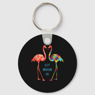 Flamingo Akzeptieren Sie Liebe Autism Flamingo Schlüsselanhänger