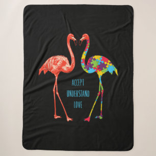 Flamingo Akzeptieren Sie Liebe Autism Flamingo Sherpadecke