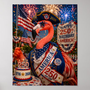 Flamingo Alles Gute zum 250. Geburtstag Amerika 4. Poster