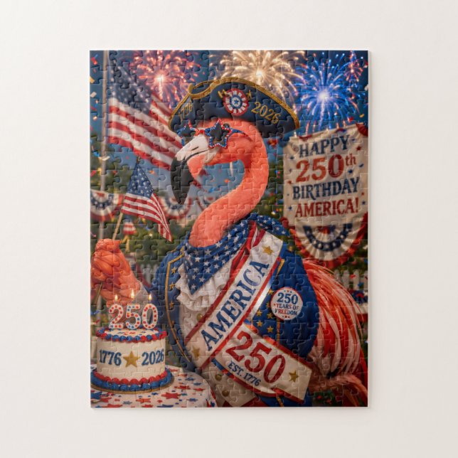 Flamingo Alles Gute zum 250. Geburtstag Amerika 4. Puzzle (Vertikal)