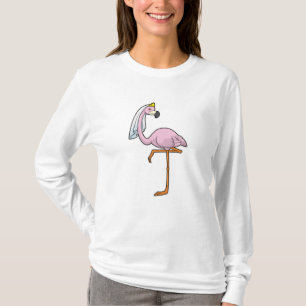Flamingo als Bride bei Hochzeit mit Veil T-Shirt