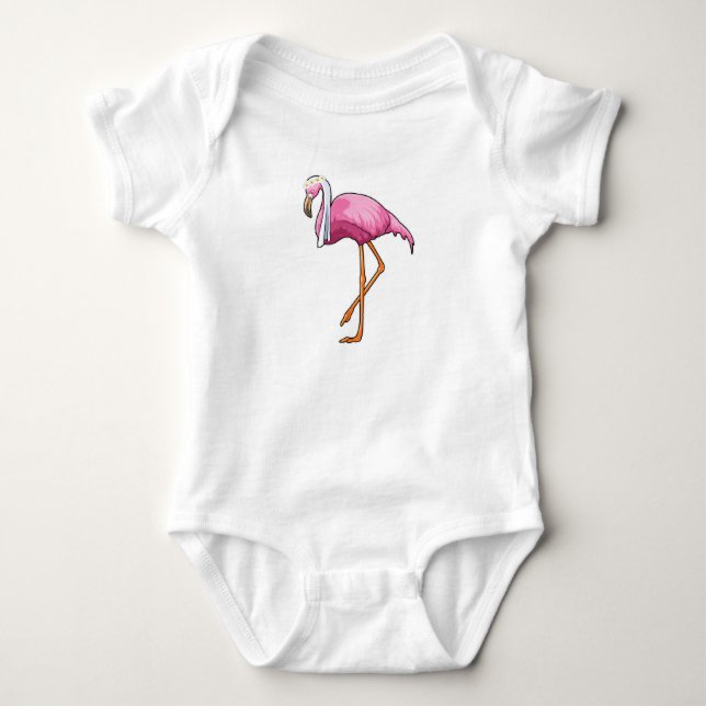 Flamingo als Brücke mit Veil Baby Strampler (Vorderseite)