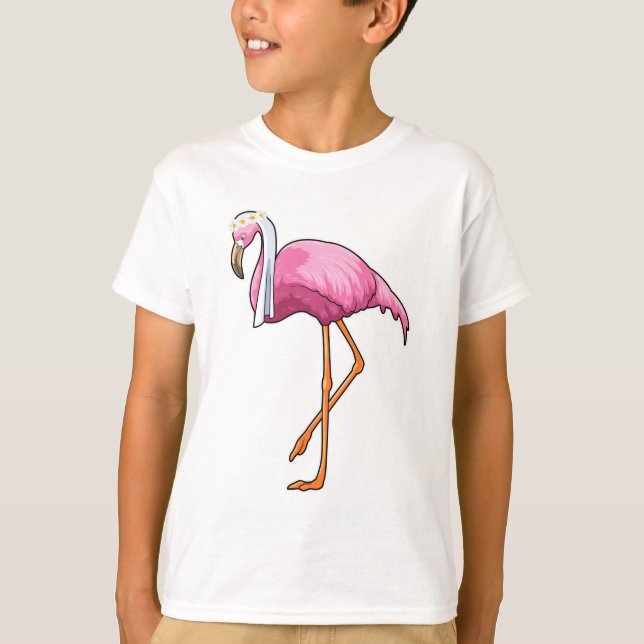 Flamingo als Brücke mit Veil T-Shirt (Vorderseite)