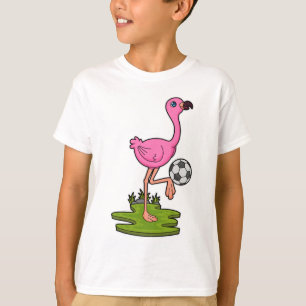Flamingo als Fußballspieler mit Fußball T-Shirt