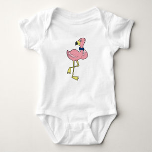 Flamingo als Gentleman mit Krawatte Baby Strampler