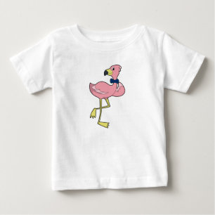 Flamingo als Gentleman mit Krawatte Baby T-shirt