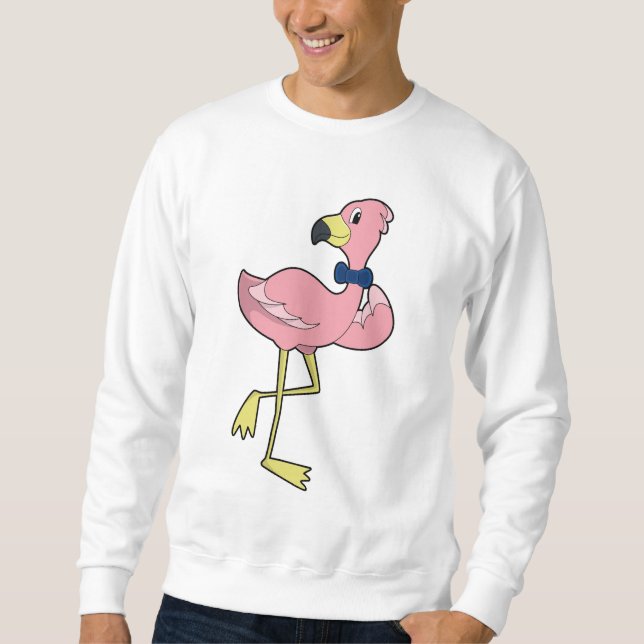Flamingo als Gentleman mit Krawatte Sweatshirt (Vorderseite)