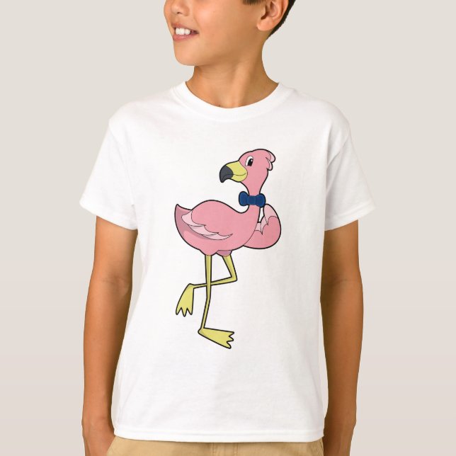 Flamingo als Gentleman mit Krawatte T-Shirt (Vorderseite)