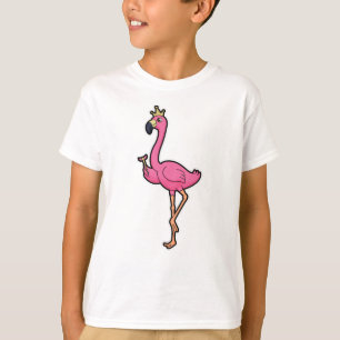 Flamingo als König mit Kronen und Personal T-Shirt