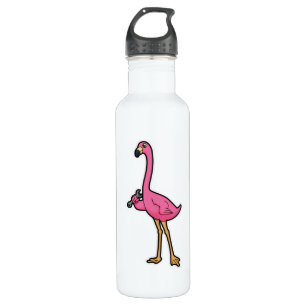 Flamingo als Mechaniker mit Wrench Edelstahlflasche