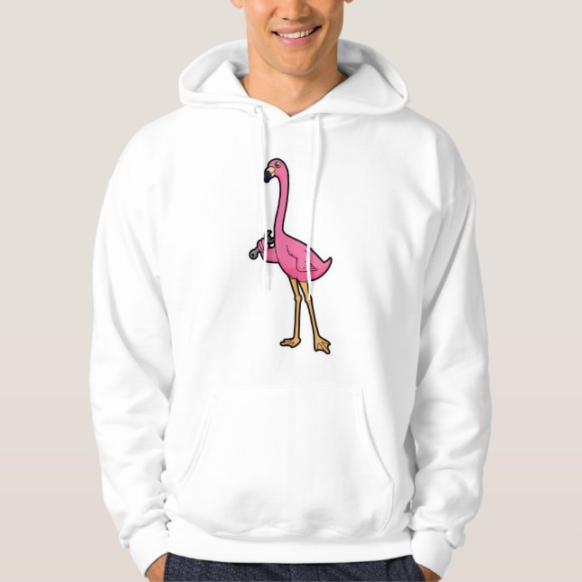 Flamingo als Mechaniker mit Wrench Hoodie (Vorderseite)