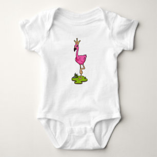 Flamingo als Prinzessin mit Krone Baby Strampler