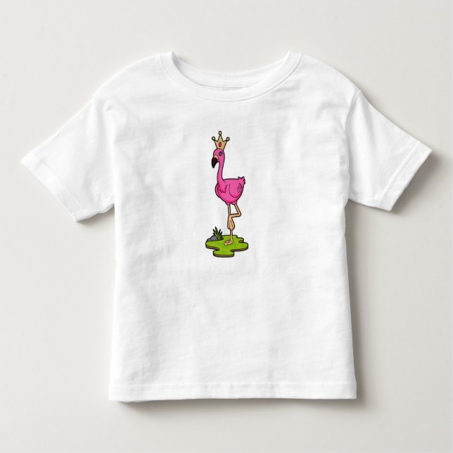 Flamingo als Prinzessin mit Krone Kleinkind T-shirt (Vorderseite)