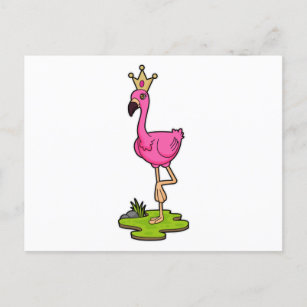Flamingo als Prinzessin mit Krone Postkarte