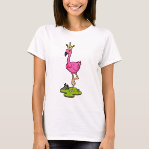 Flamingo als Prinzessin mit Krone T-Shirt