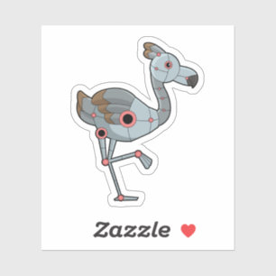 Flamingo als Robot Aufkleber