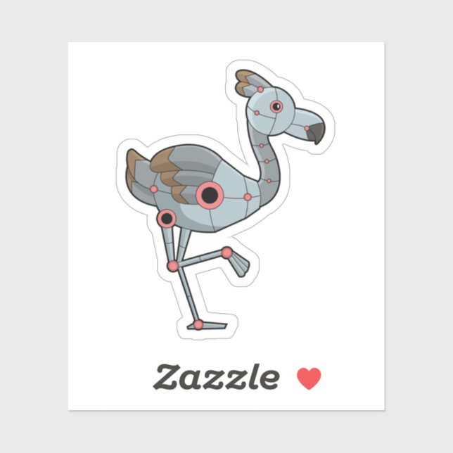 Flamingo als Robot Aufkleber (Blatt)