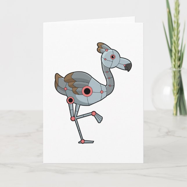 Flamingo als Roboter Karte (Vorderseite)