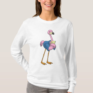 Flamingo als Secretary mit Notepad T-Shirt