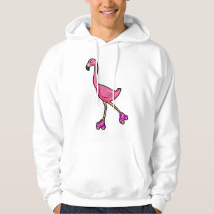 Flamingo als Skater mit Roller-Skaten Hoodie