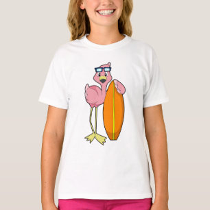 Flamingo als Surfer mit Surfboard.PNG T-Shirt