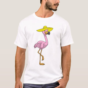 Flamingo am Strand mit Hat T-Shirt