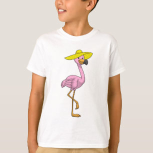 Flamingo am Strand mit Hat T-Shirt