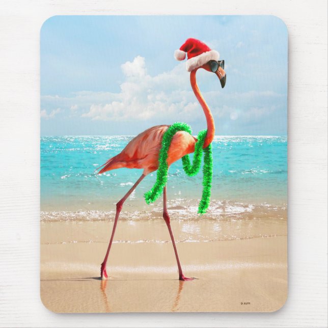 Flamingo am Strand Mousepad (Vorne)
