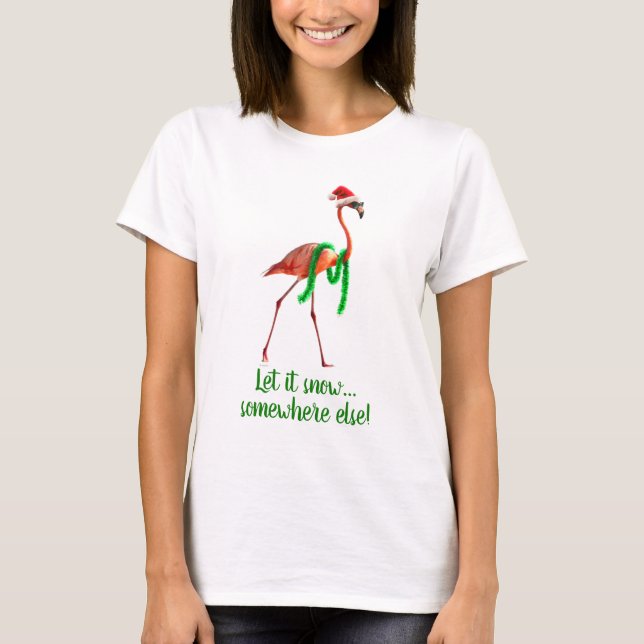 Flamingo am Strand T-Shirt (Vorderseite)