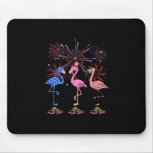 Flamingo American Flag für den 4. Juli Mousepad