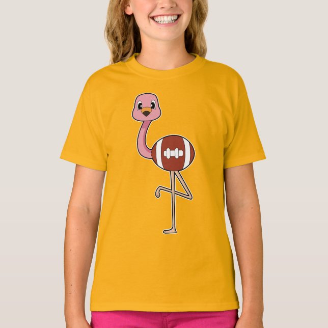 Flamingo American Football Sports T-Shirt (Vorderseite)