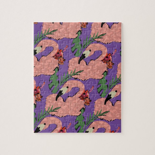 Flamingo Ananas Hand Drawn Doodles Puzzle (Vertikal)