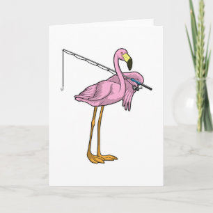 Flamingo Angeln Fischer Angelrute Karte