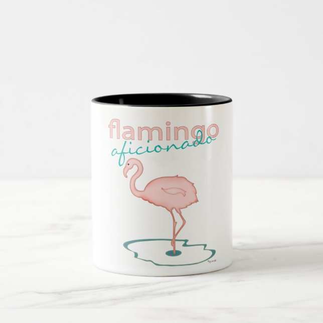 Flamingo-Anhänger Zweifarbige Tasse (Mittel)